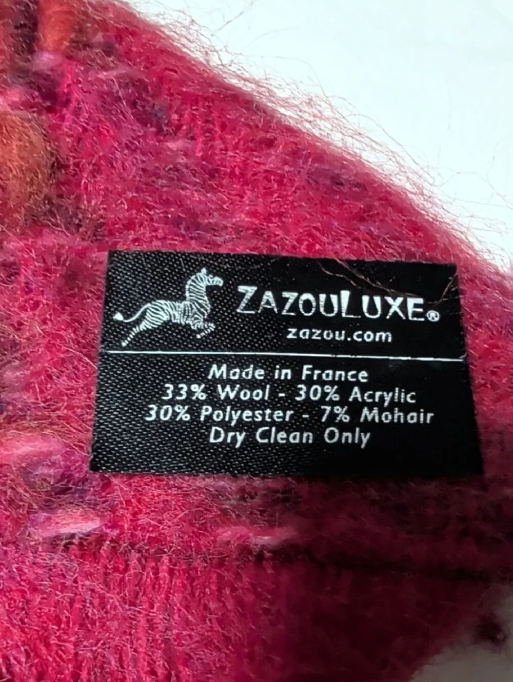 Fringed Hooded Scarf Wrap in Deep Magenta Warm & Cozy